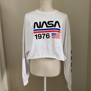 Final price: NASA long sleeve T-shirt crop top Size L
